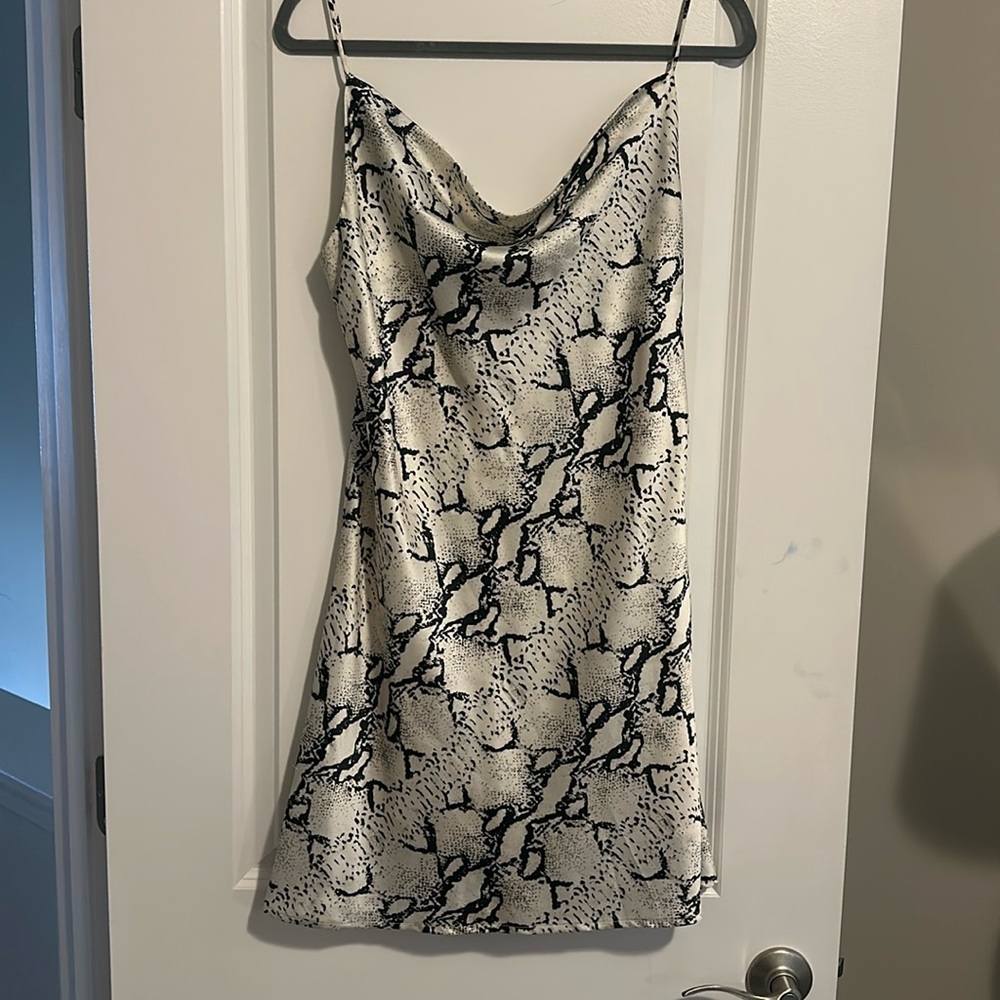 Snakeskin slip dress